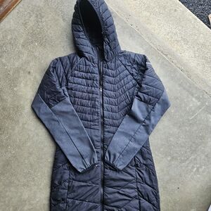 Columbia Thermal Coil Hooded Jacket Women’s Small Black Hybrid Quilted